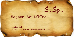 Sajben Szilárd névjegykártya